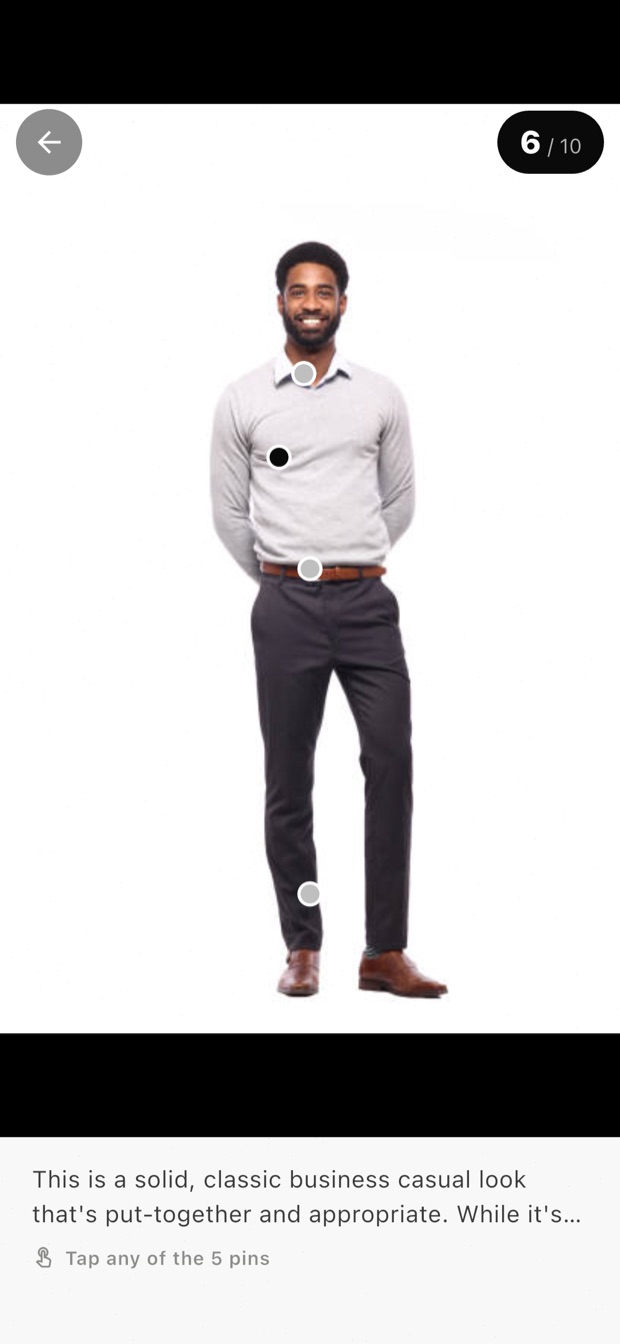 Snapstyle — an honest fit read with pins on your outfit